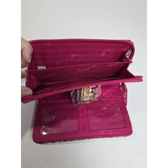 Vera Bradley Wallet Womens Pink Purple Floral Zip Around Organizer Clutch Purse - Picture 4 of 7